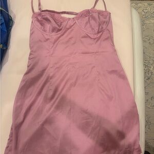 Beginning Boutique Dusty Rose Satin Slip with Lace Bust